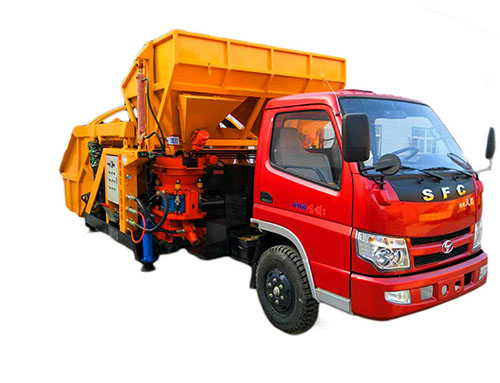 一拖二双料斗车载型喷浆车