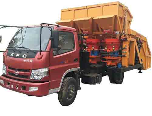 车载型一拖三双料斗喷浆车